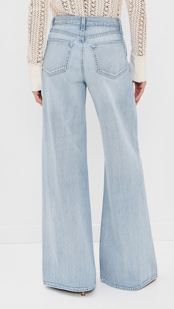 L'AGENCE Beau High Rise T Seam Wide Leg Jeans MSRP $350