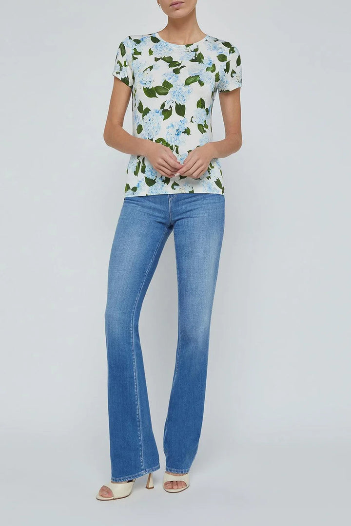 L'Agence Ressi Short-Sleeve Hydrangea Tee MSRP $115