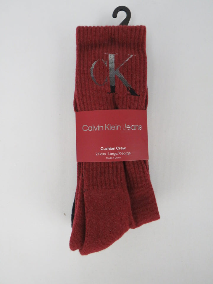 Calvin Klein Ribbed Cushion Crew Socks, Pack of 2 MSRP $18