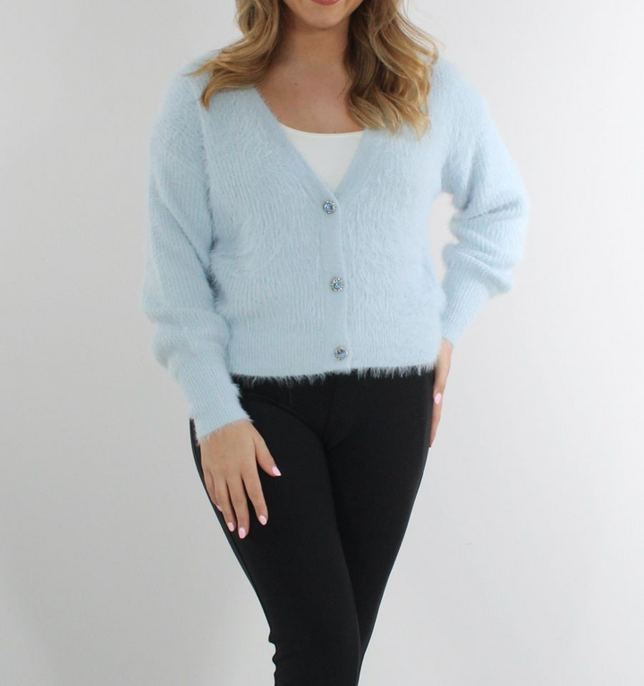 GUESS Keyla Fuzzy Cardigan MSRP $108
