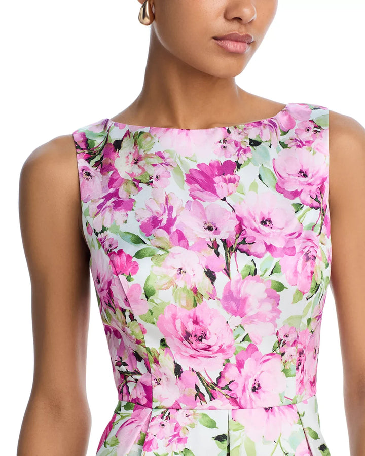Eliza J Floral Print Mikado Cocktail Dress MSRP $188