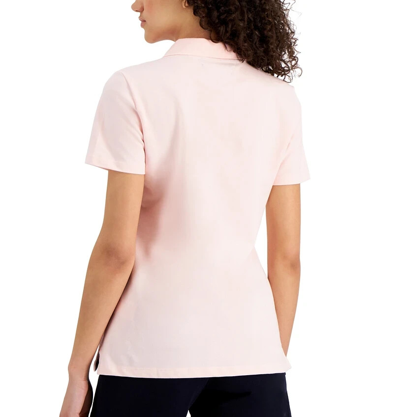 Tommy Hilfiger Solid Short-Sleeve Polo Top MSRP $44