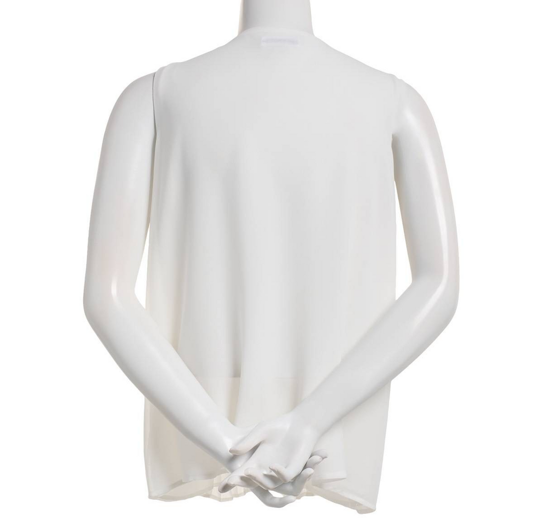 Womens Calvin Klein Solid V-Neck Blouse MSRP $64