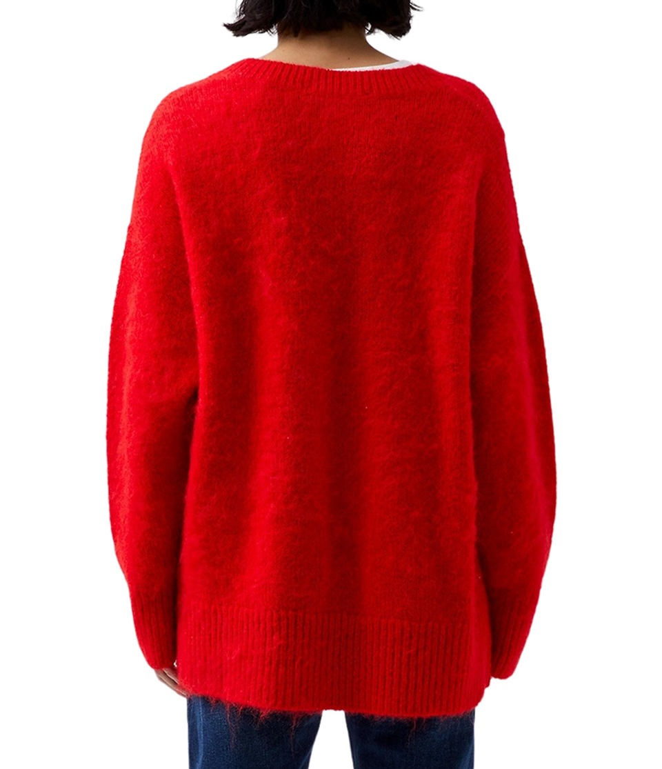 French Connection Women's Fluffy-Knit V-Neck Sweater MSRP $138