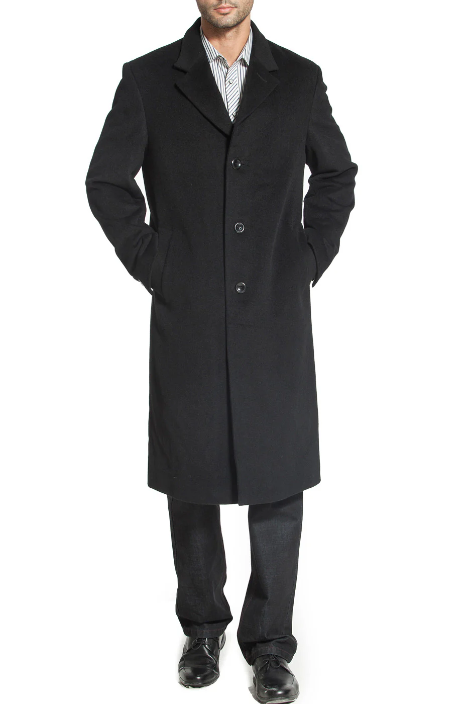 KingSize Men's Big & Tall Tall Wool-Blend Long Overcoat MSRP $296