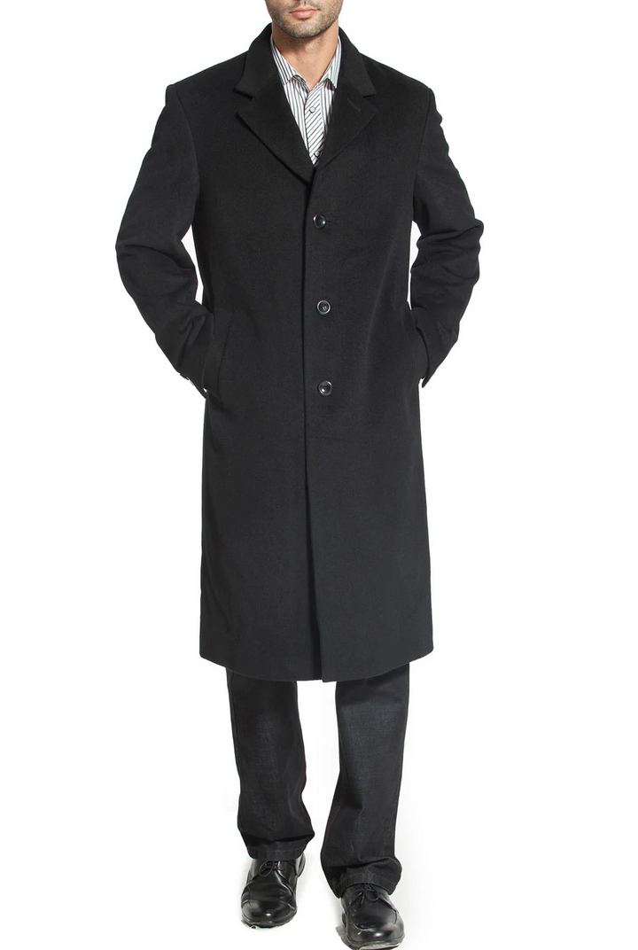 KingSize Men's Big & Tall Tall Wool-Blend Long Overcoat MSRP $296