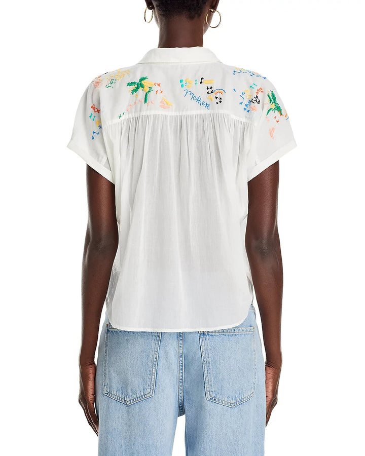 MOTHER The Gather It Up Button Front Top MSRP $208