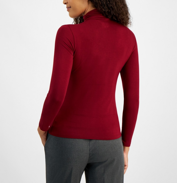 Jones New York Petite Seamless Long-Sleeve Turtleneck Top MSRP $79
