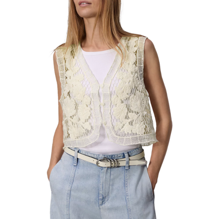 rag & bone Coralie Crocheted Cropped Vest MSRP $398