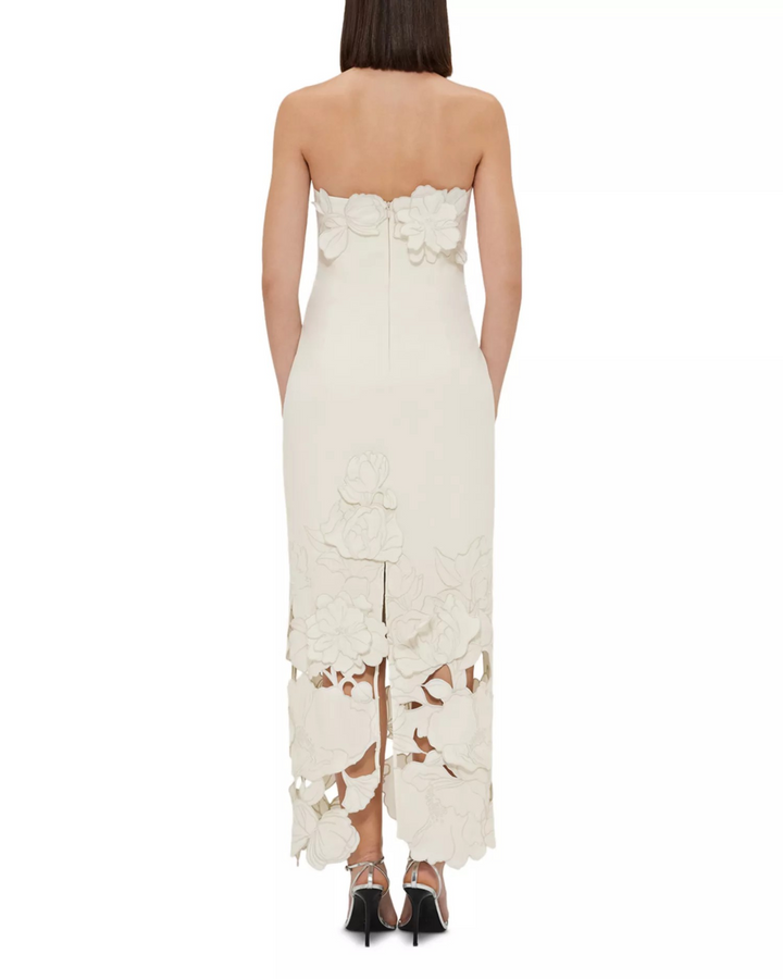 LEO LIN Rayna Crepe Strapless Dress MSRP $895