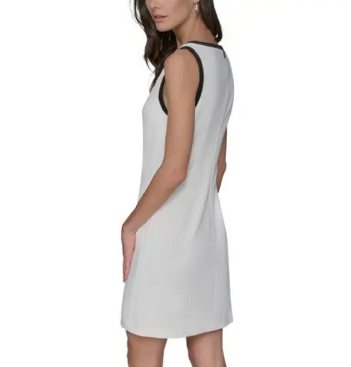 KARL LAGERFELD PARIS Split V Neck Sleeveless Dress MSRP $138