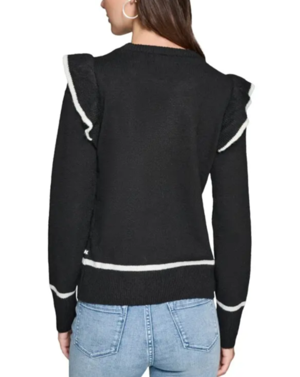 KARL LAGERFELD PARIS Tres Chic Ruffle Sweater MSRP $99