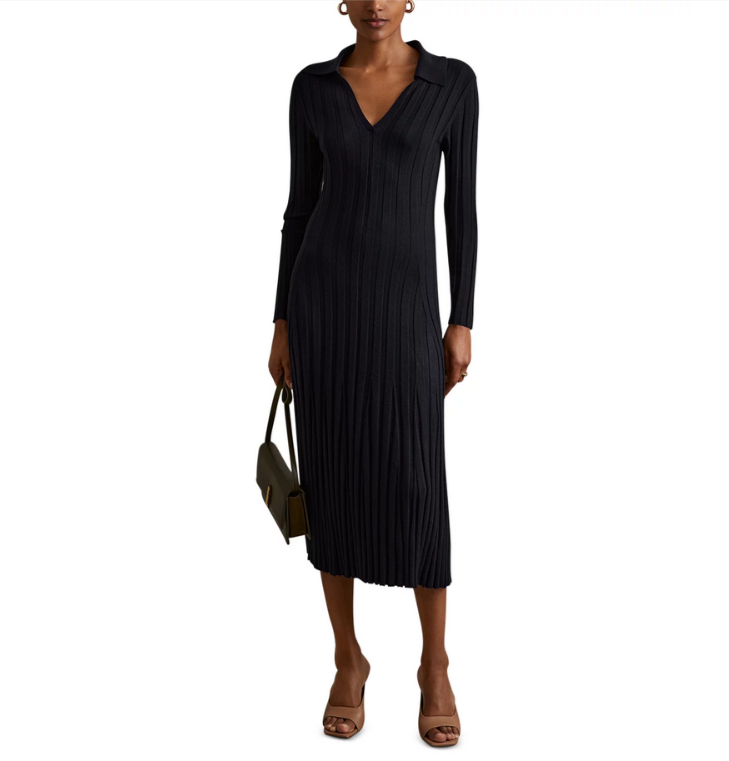 REISS Winne Knit Midi Dress MSRP $330