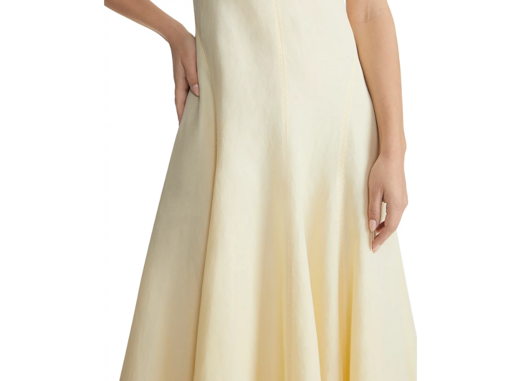 Lafayette 148 New York V Neck Flared Maxi Dress MSRP $1298
