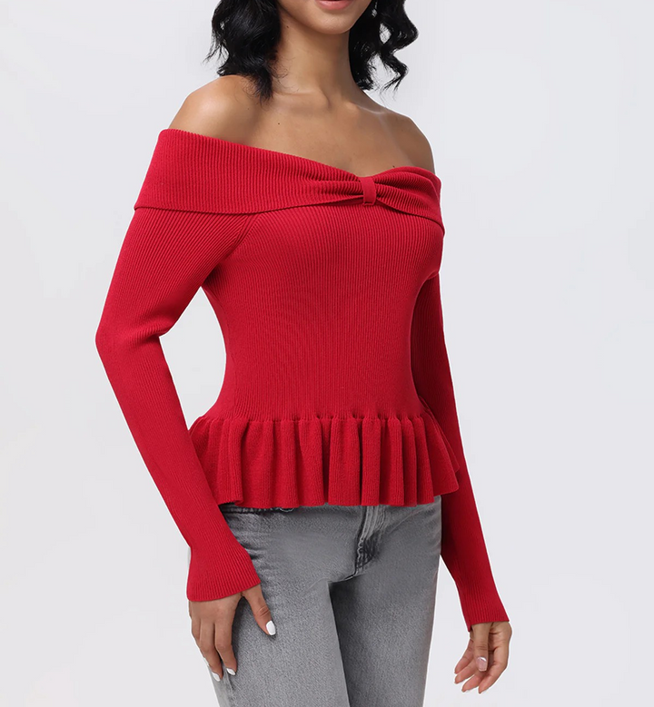 525 Women's Morgan Off Shoulder Peplum Top MSRP $119