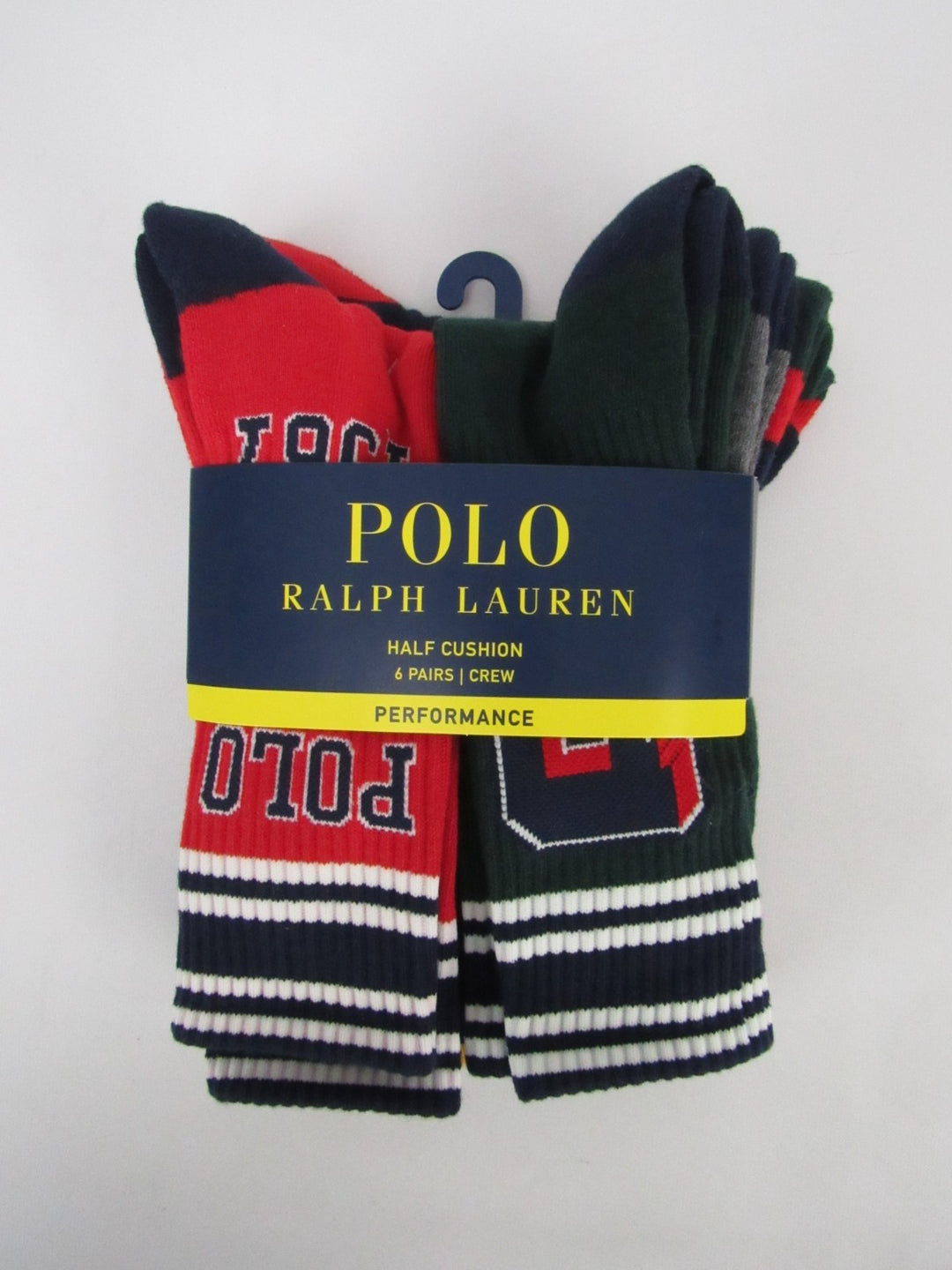 Polo Ralph Lauren Men's 6-Pack Logo Crew Socks MSRP $32