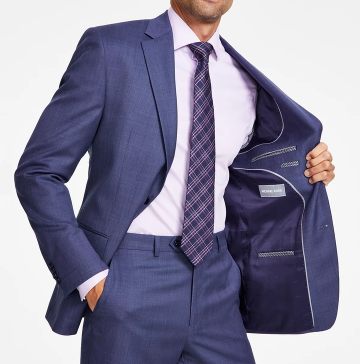Michael Kors Men's Classic-Fit Wool-Blend Stretch Solid Suit Jacket MSRP $450
