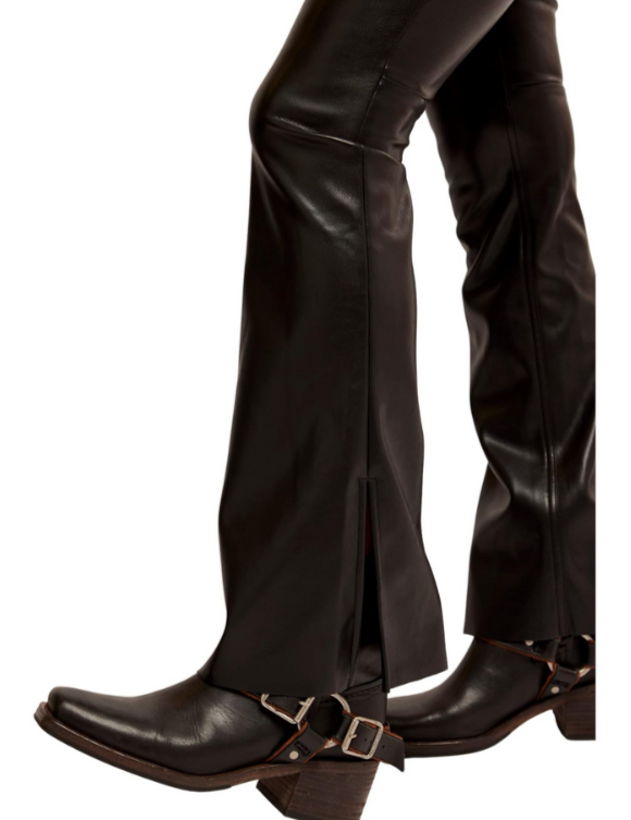 Free People Level Up Faux Leather Slit Cuff Pants MSRP $98