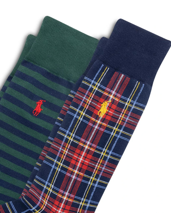 Polo Ralph Lauren Holiday Plaids Crew Socks, Pack of 2 MSRP $26