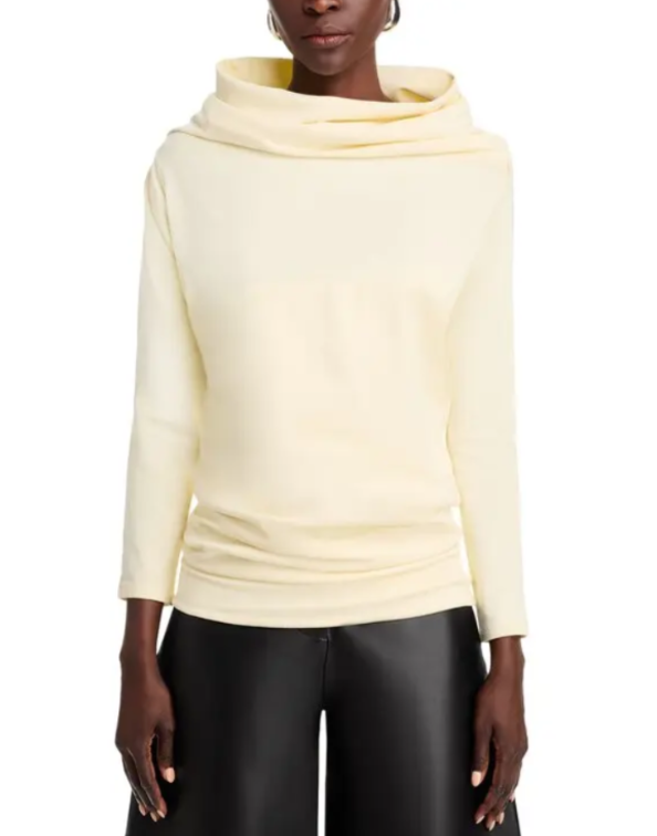 A.W.A.K.E. MODE Jersey Cowl Neck Draped Top MSRP $290