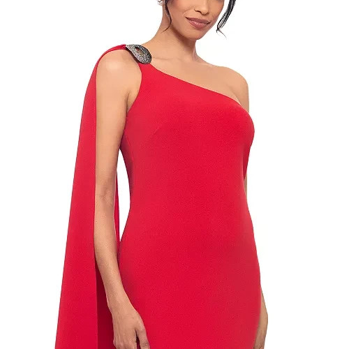 Betsy & Adam Hardware Draped One-Shoulder Gown MSRP $279