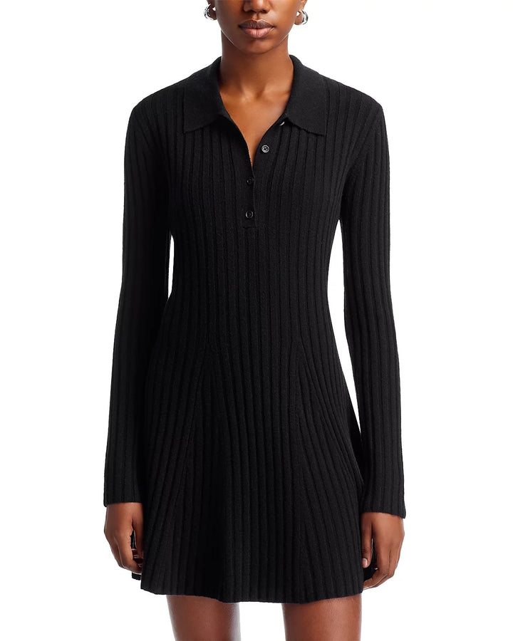 FRENCH CONNECTION Vhari Ribbed Button Up Mini Dress MSRP $118