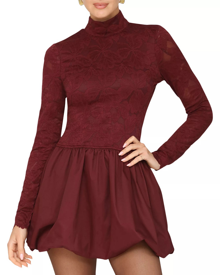 Avec Les Filles Bubble Hem Mini Dress MSRP $148
