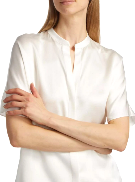 Vince Dolman Sleeve Silk Shirt MSRP $345