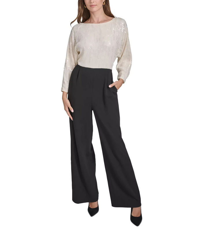 Halston Sequined Wide-Leg Jumpsuit MSRP $169