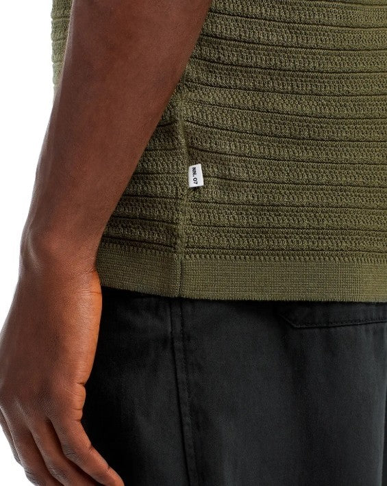 NN07 Collin Half Zip Textured Polo Shirt MSRP $230