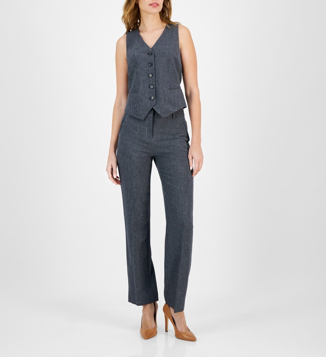 Anne Klein High-Rise Straight-Leg Pants MSRP $99