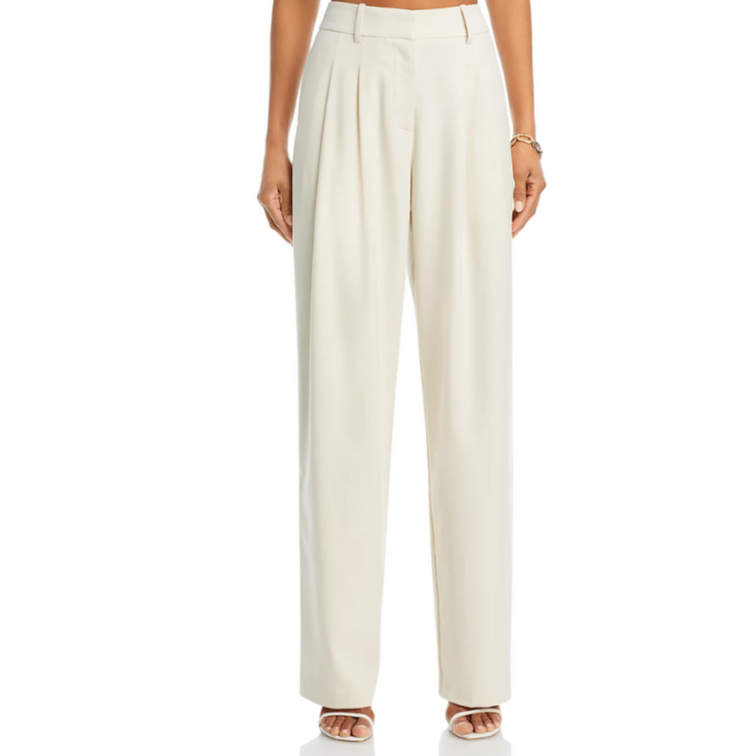 WAYF Dree Pleated Wide Leg Trousers MSRP $98