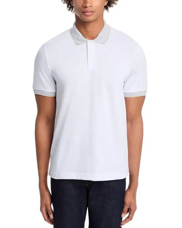 The Men's Store Striped Trim Cotton Polo Shirt MSRP $78