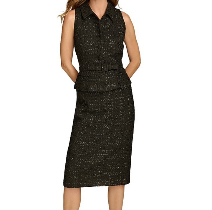 Donna Karan New York Women's Belted Sleeveless Sheath Dress MSRP $199
