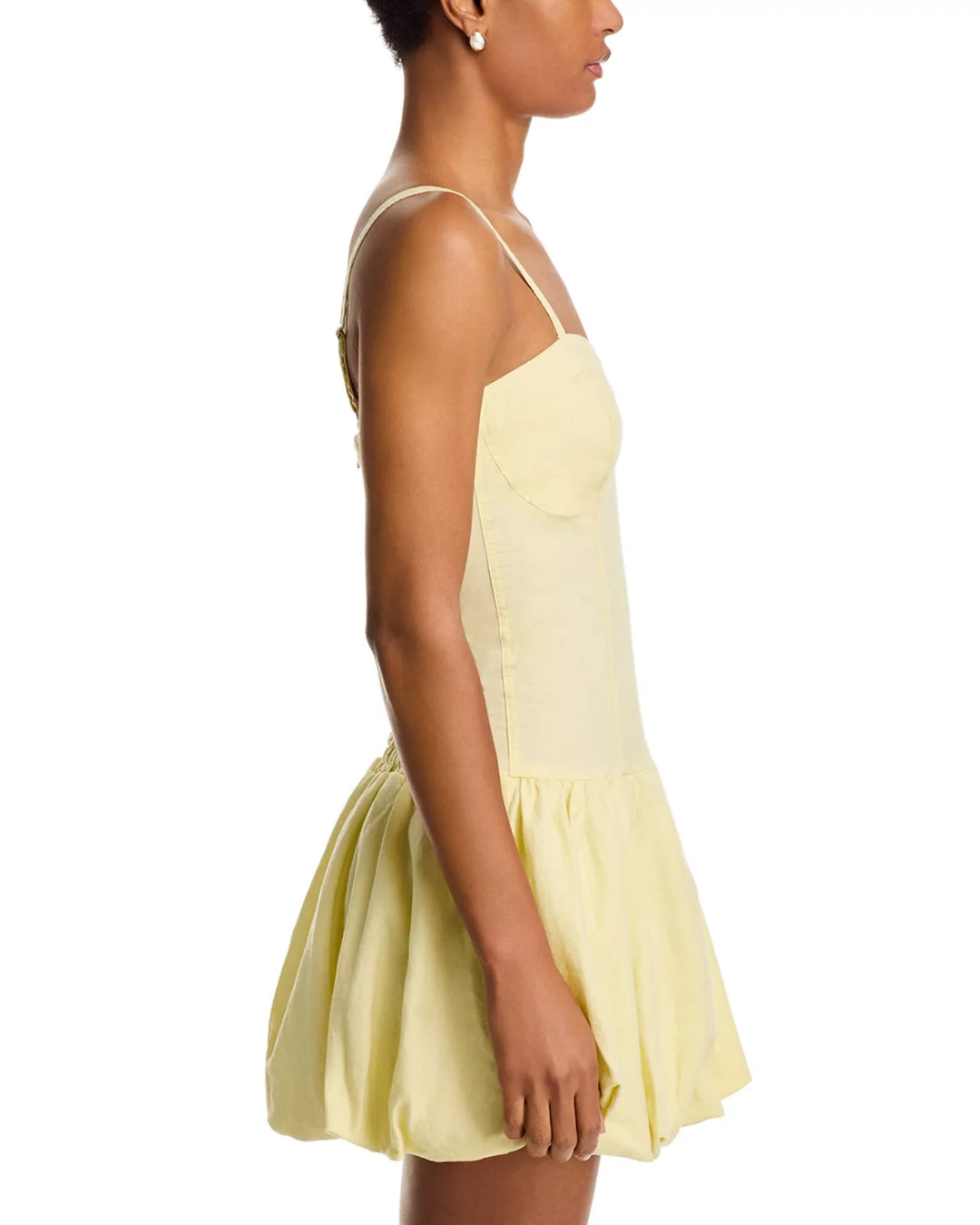 BLANKNYC Yellow Linen Blend Bubble Dress MSRP $98