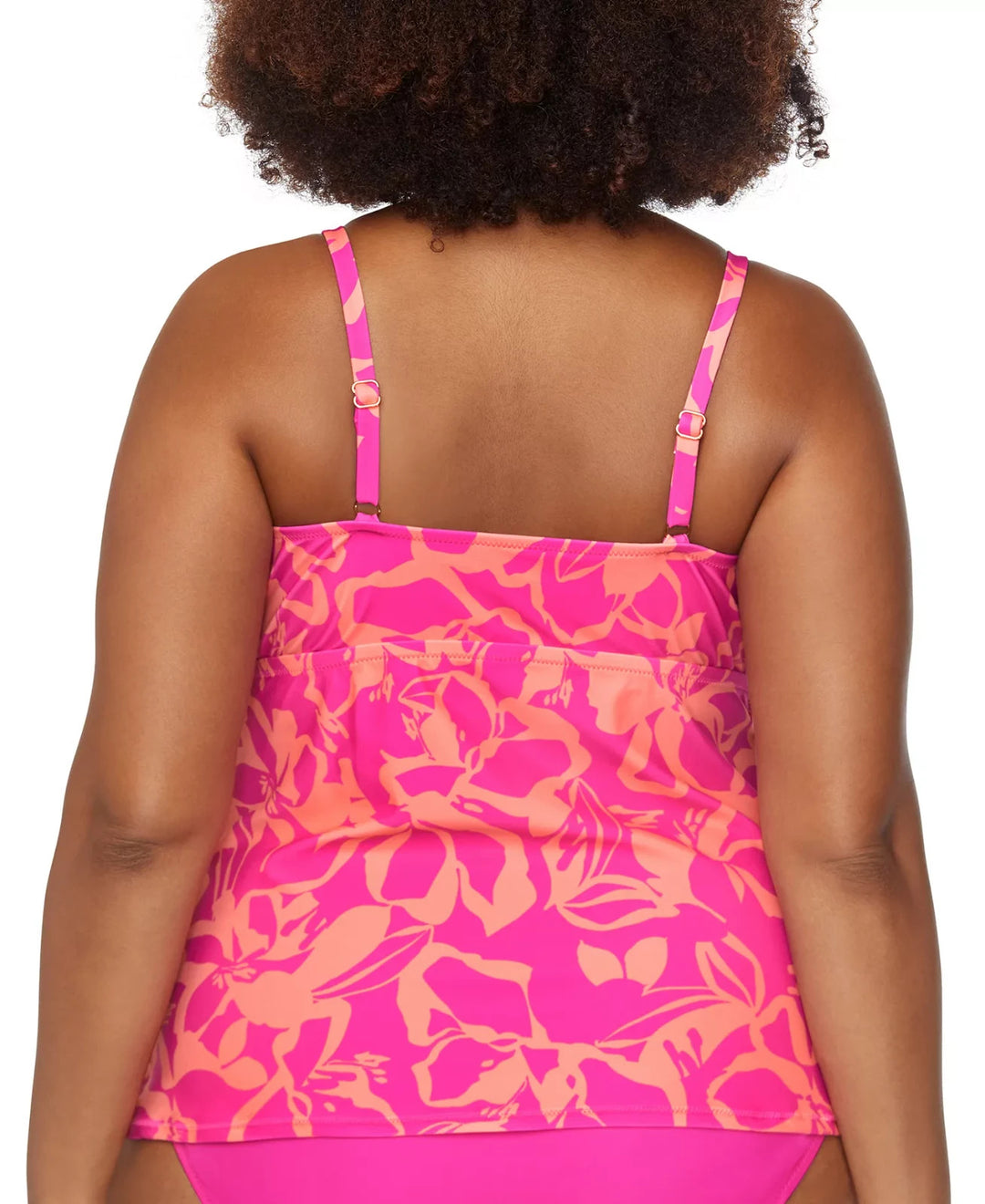 Raisins Curve Trendy Aries Printed Ruched-Front Tankini MSRP $66