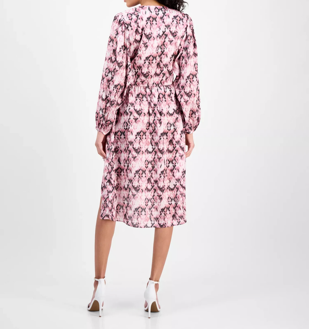 BOSS Orange Women's Printed Long-Sleeve Fit & Flare Dress MSRP $178