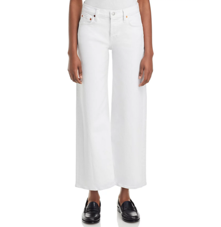 RE/DONE Mid Rise Crop Wide Leg Jeans MSRP $275