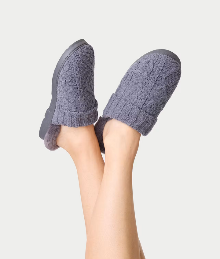 P.J. Salvage Chenille Cable Knit Slippers MSRP $48