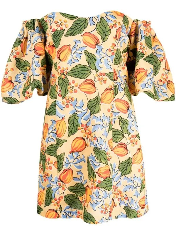 Rhode Dali Printed Puff Sleeve Dress MSRP $595