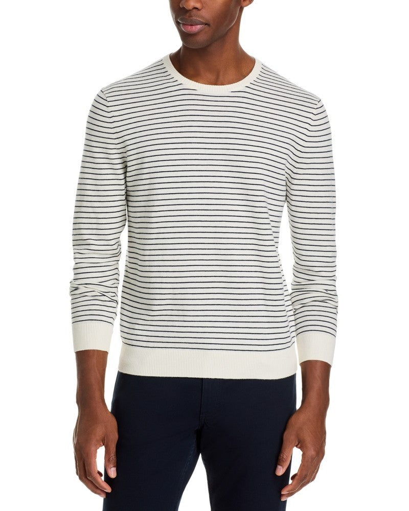 The Men's Store Cotton Cashmere Striped Crewneck Sweater MSRP $108