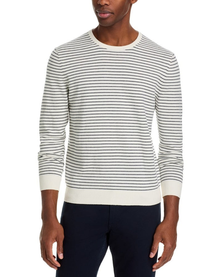 The Men's Store Cotton Cashmere Striped Crewneck Sweater MSRP $108