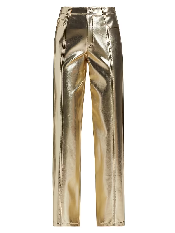 Cinq a Sept Metallic Faux Leather Pants MSRP $355