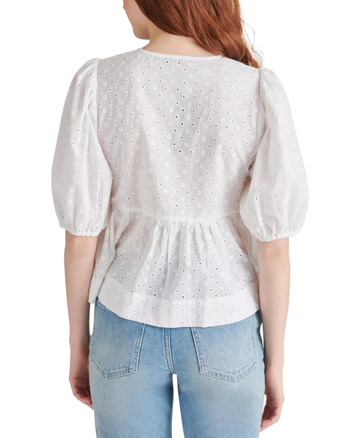 STEVE MADDEN Paula Eyelet Tie Front Top MSRP $79