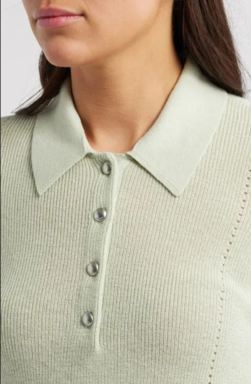 rag & bone Darcey Cash Polo Sweater MSRP $298