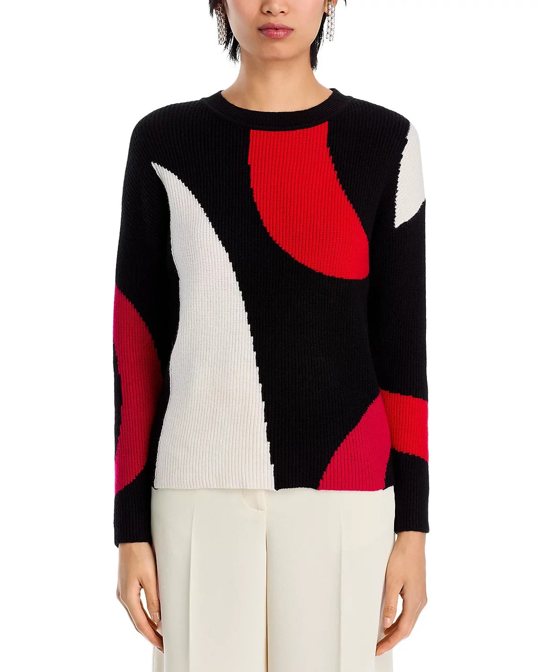 T Tahari Color Blocked Abstract Sweater MSRP $78