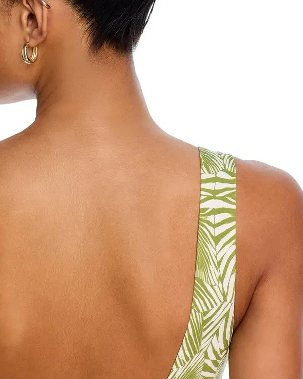 Aqua printed one-piece swimsuit MSRP $108