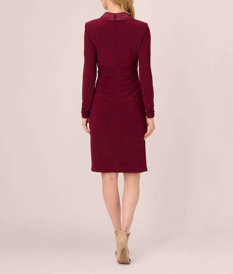 Adrianna Papell Women's Jersey Tuxedo Sheath Dress MSRP $159