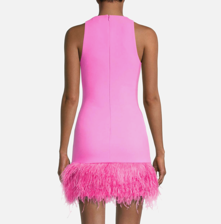 LIKELY Cami Feather Trim Dress MSRP $328