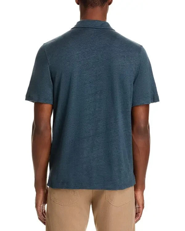 The Men's Store Johnny Collar Linen Polo MSRP $98